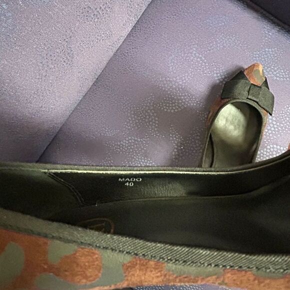 ASH Leopard animal print size 40/ 9.5 pointed toe bow accent heels mobwife - Picture 7 of 7